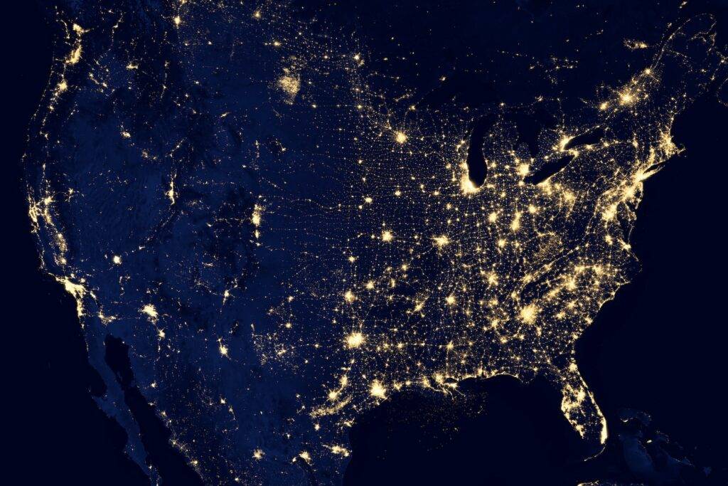 aerial photography of united states during night time Photo by NASA